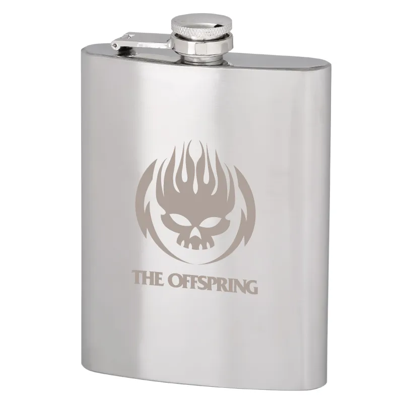 Stainless Steel Hip Flask Brushed Hinged Cap Large - 8 oz