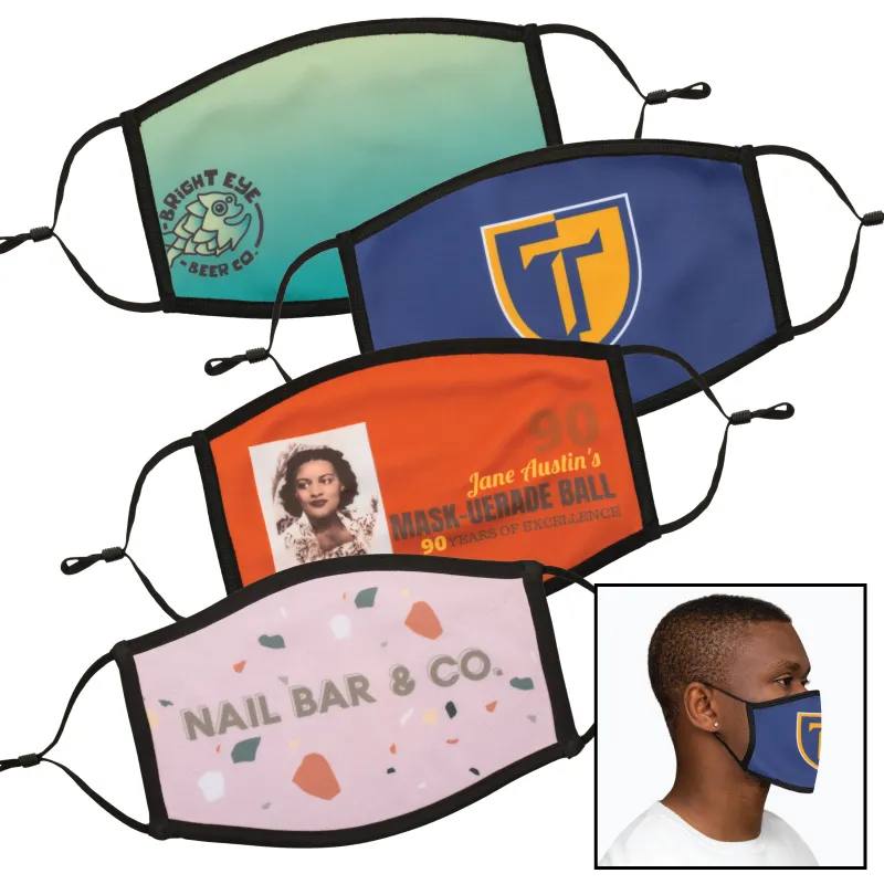 Dye Sublimation Face Mask Full Color Large - 14 x 5 1/4 in