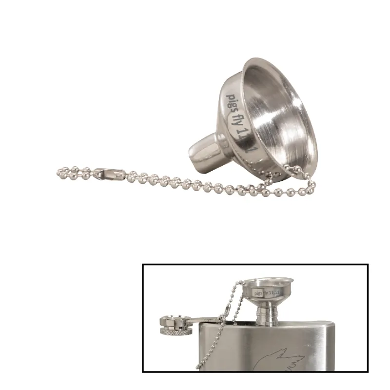 Flask Funnel Stainless Steel Mini with Chain - 1 1/4 x 1 1/2 in