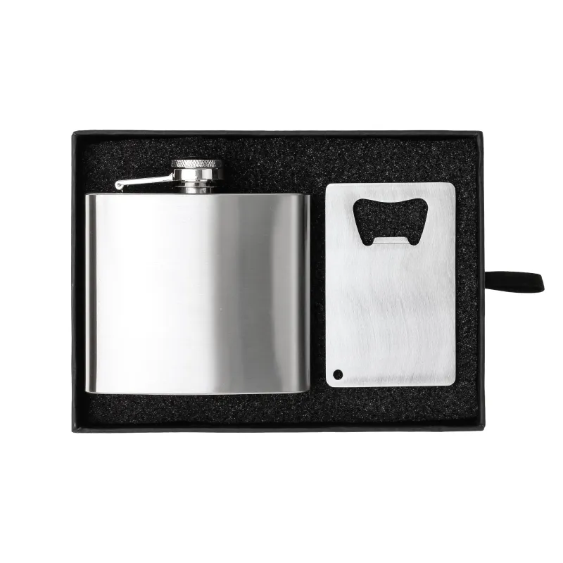 Flask Bottle Opener Gift Set Stainless Steel - 5 oz - product view 3