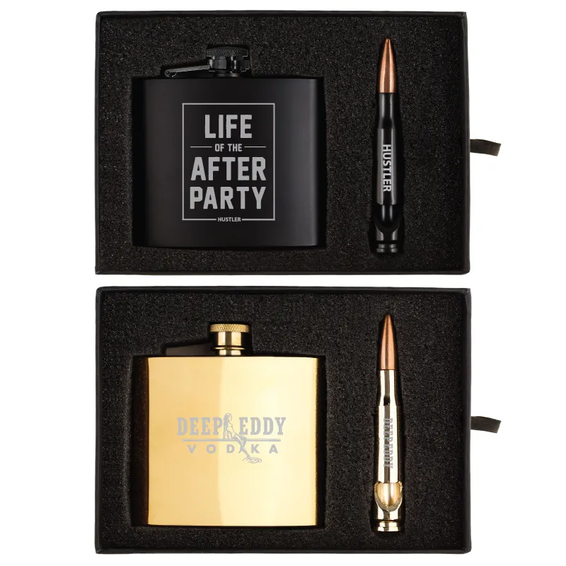 Tactical Flask Bullet Opener Gift Set Stainless - 5 oz