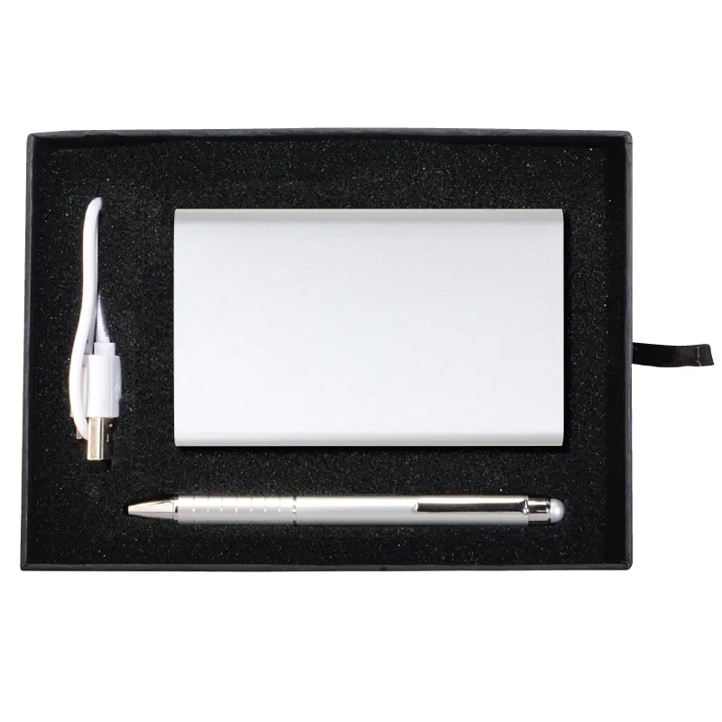 Power Bank Stylus Pen Gift Set Stainless Steel - 6.9 x 5.3 in - product view 2