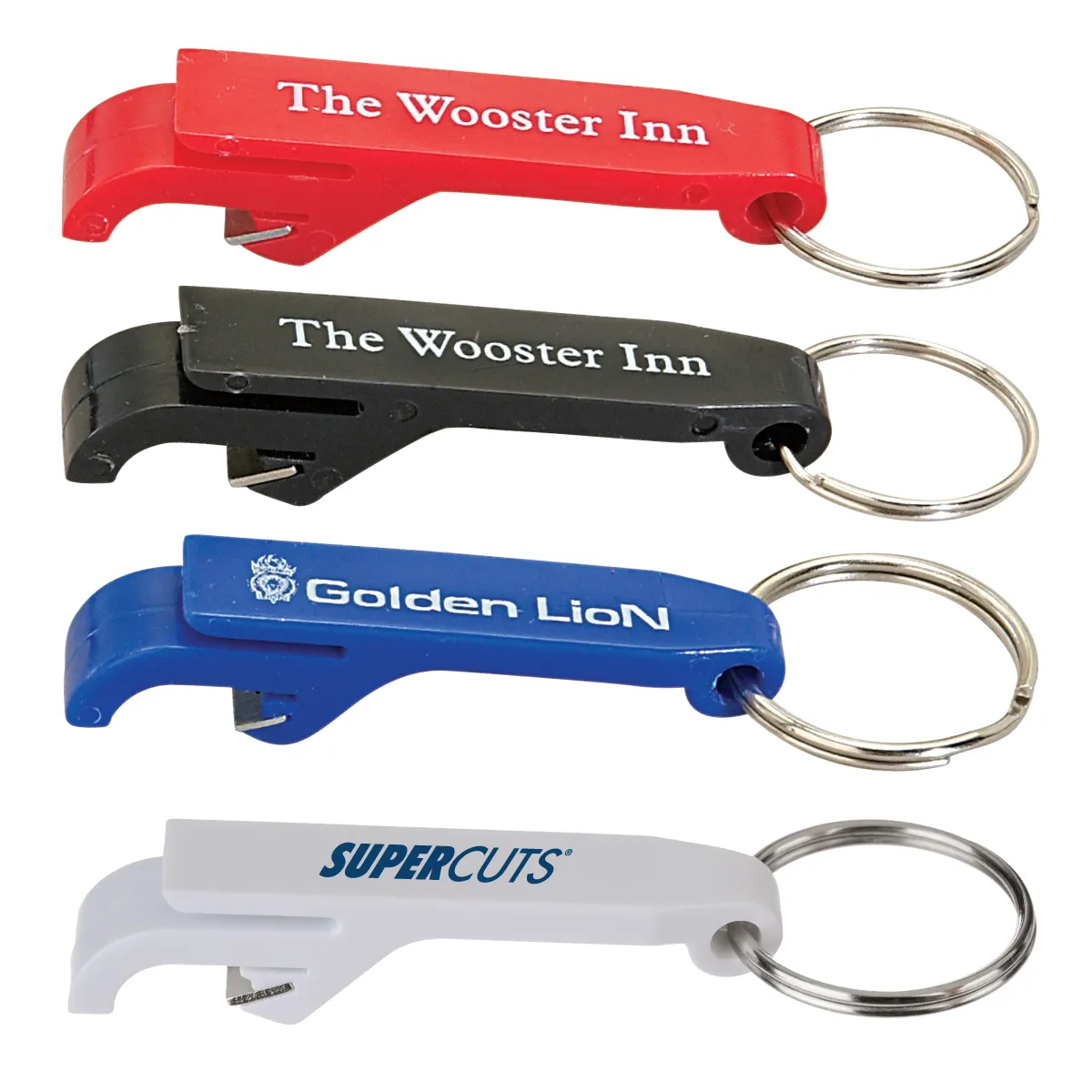 Bottle Opener Keychain with Can Tab Opener Plastic - 2.63 in