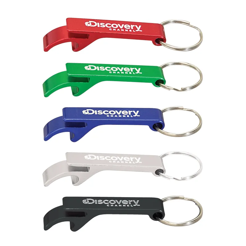 Anodized Aluminum Bottle Opener Keyring Laser Engraved - 2.25 in
