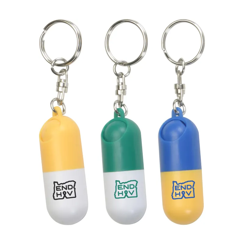 Capsule Pill Box Keyring Spin Base Compartment - 2.25 x 0.75 in