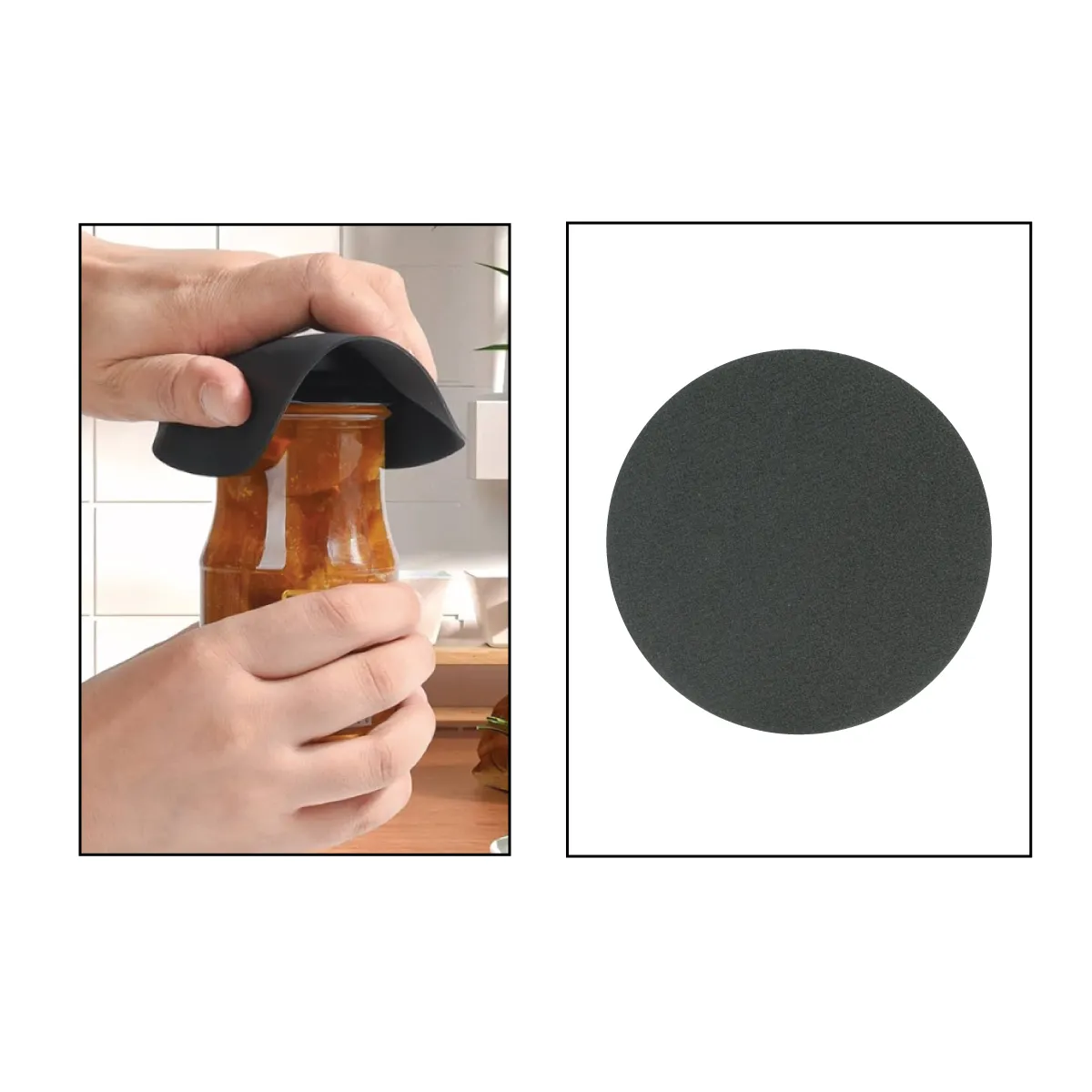 Round Microfiber Jar Opener Rubber Grip Sublimation - 5 in Dia - product view 3
