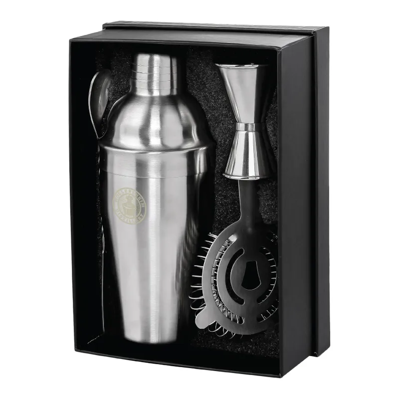 Cocktail Shaker Bar Set Stainless Steel 4-Piece - 6.5 x 9 x 3.5 in