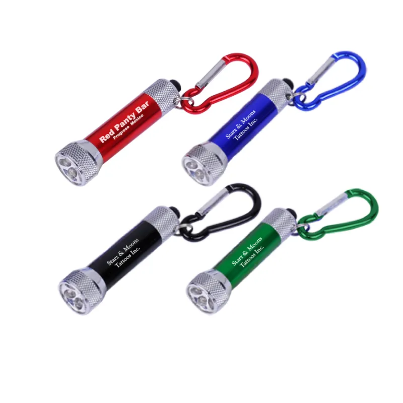 LED Keychain Flashlight Aluminum with Carabiner - 2.6 x 0.6 in