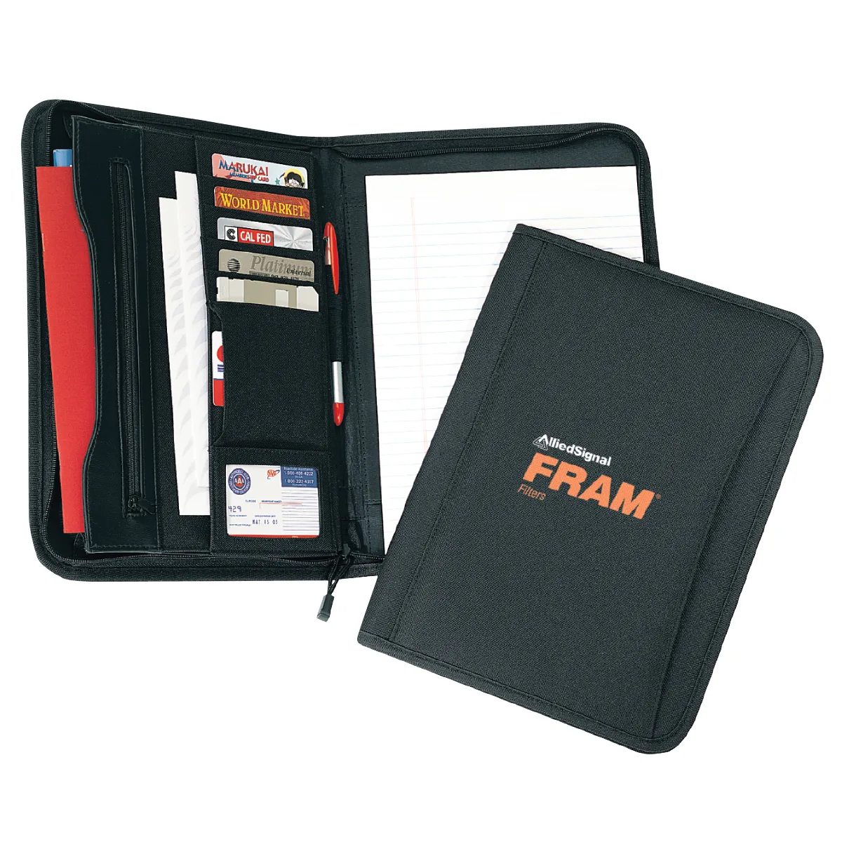 Zippered Portfolio 600 Denier with Memo Pad - 10 x 13 in