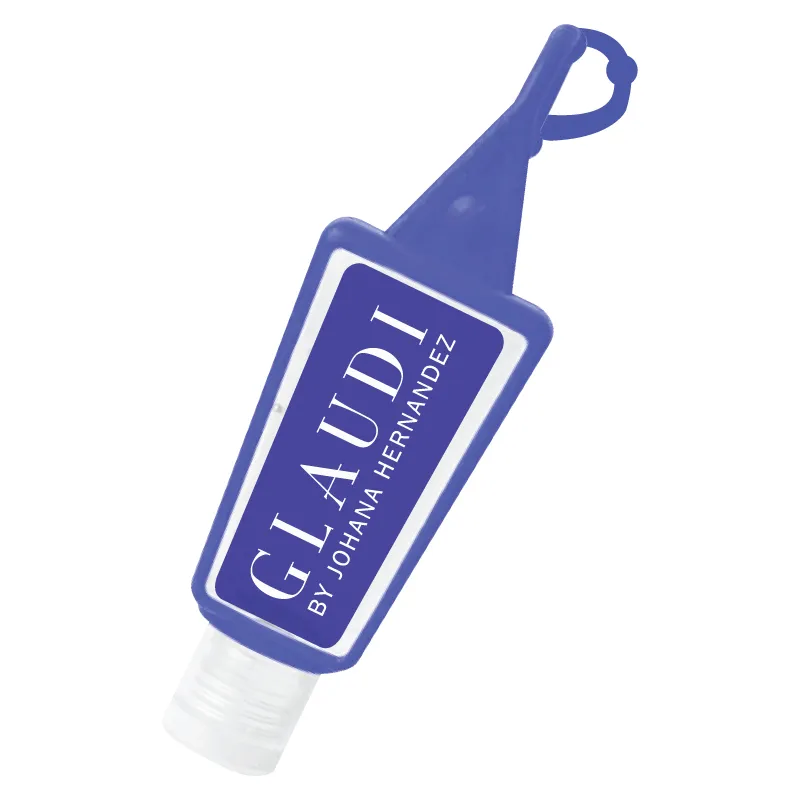 Hand Sanitizer Gel 75% Alcohol Silicone Keyring - 1 oz