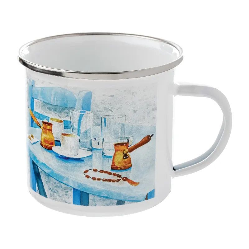 Camper Enamel Mug White Steel Sublimation - 12 oz