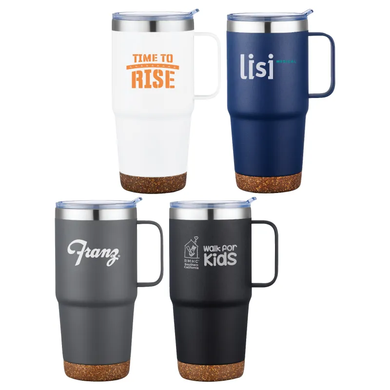 Vacuum Insulated Travel Mug Cork Bottom Steel - 24 oz