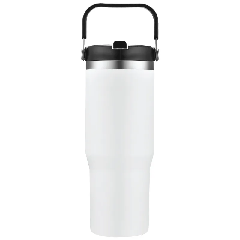 Vacuum Insulated Tumbler with Handle Powder Coat - 30 oz - product view 2