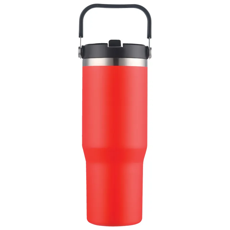 Vacuum Insulated Tumbler with Handle Powder Coat - 30 oz - product view 5