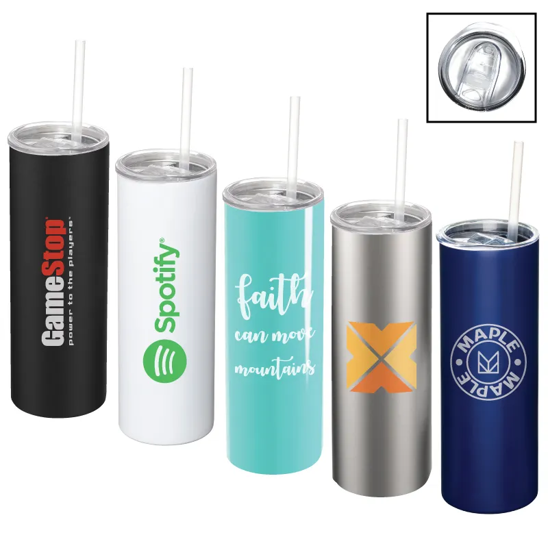 Skinny Vacuum Insulated Tumbler with Straw - 20 oz