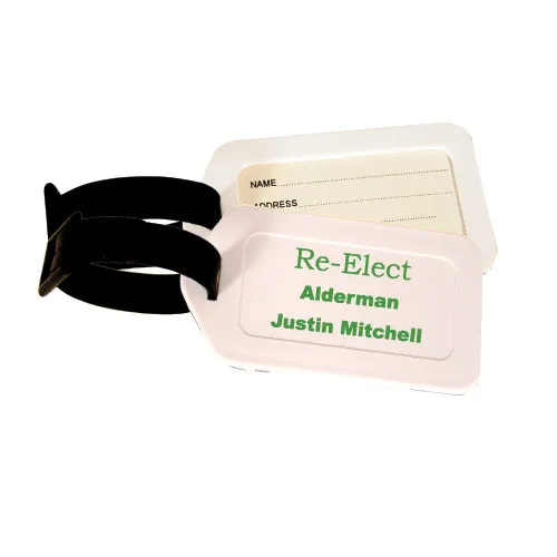 Rectangle Luggage Tag Hard Plastic Traditional - 3.5 x 2 in