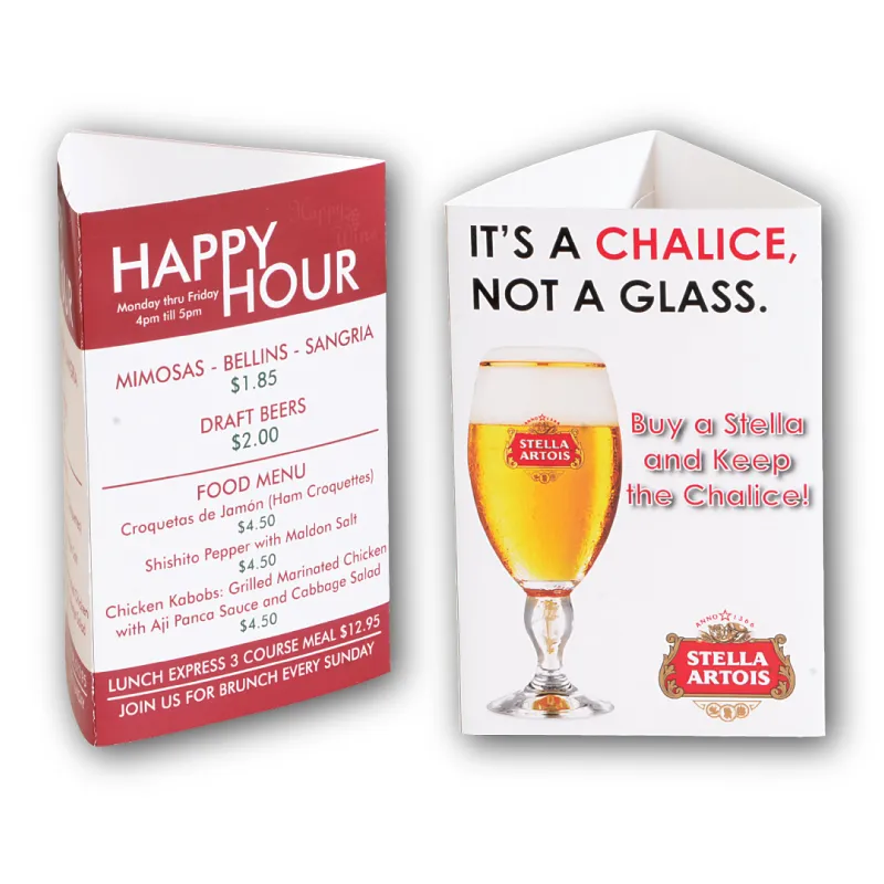 Small 3-Sided Table Tent Glossy Cover Stock - 4 x 6 in