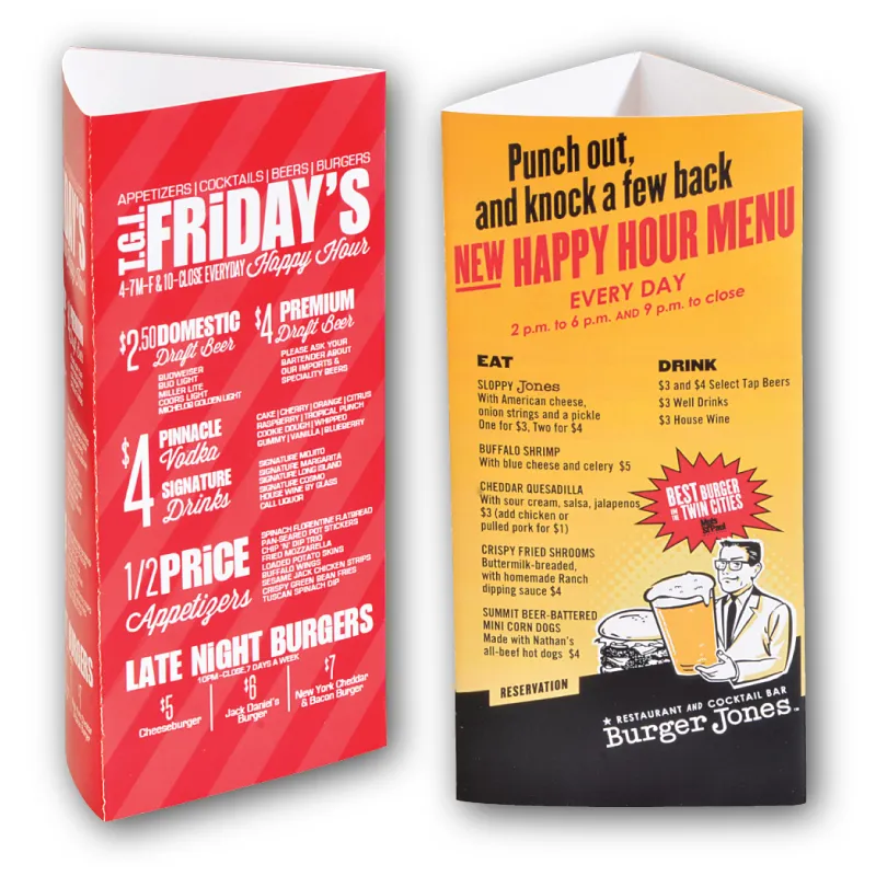 Large 3-Sided Table Tent Glossy Cover Stock - 4 x 8 in