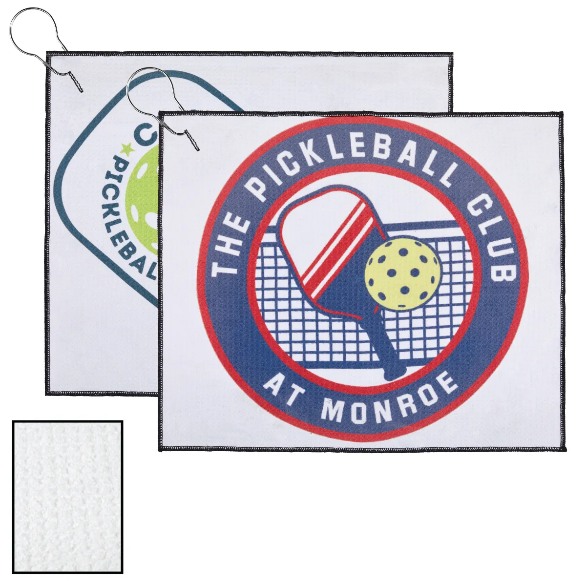 Golf Towel Waffle Weave Polyester with Clip Sublimated - 18 x 15.5 in
