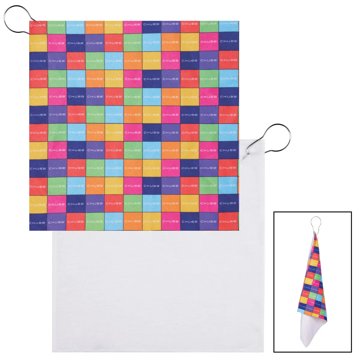 Golf Towel Recycled RPET Sublimated with Clip - 12.25 in