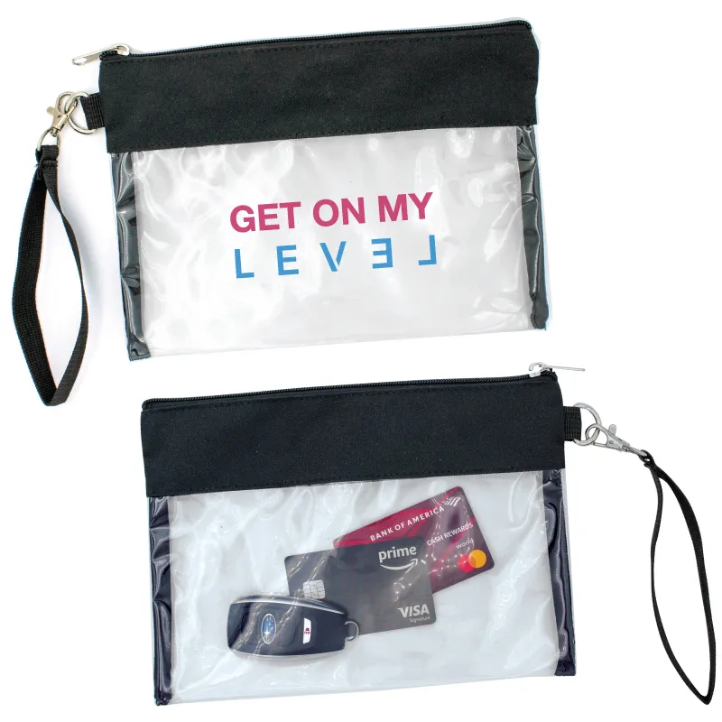 Clear Wristlet Wallet PVC Stadium Approved - 10 x 7 in