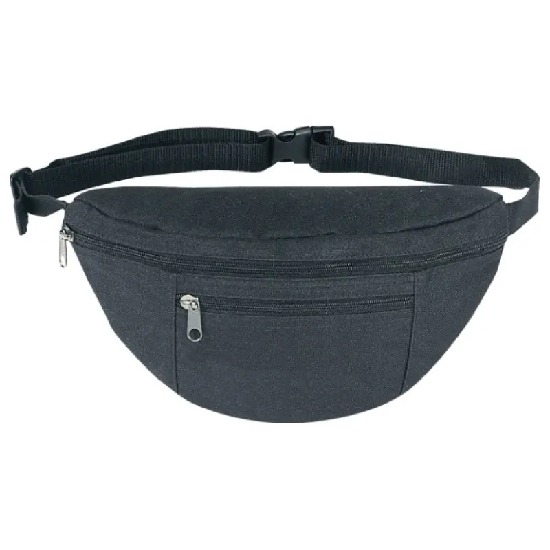 Large Fanny Pack Double Zipper 600D Polyester - 12 x 6 x 3 in - product view 2