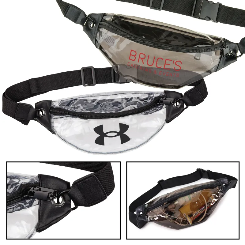 Transparent Zippered Fanny Pack - promotional product with custom logo
