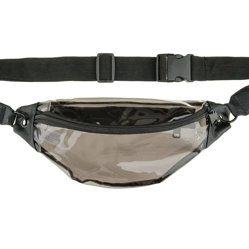 Transparent Fanny Pack Hidden Compartment PVC - 14 x 5.5 x 4 in - product view 2