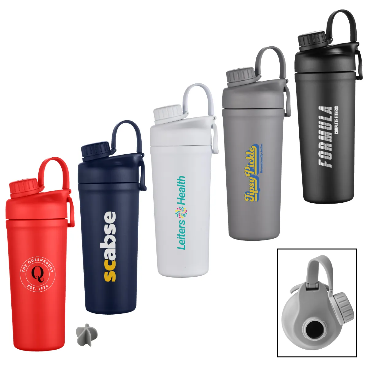 Insulated Shaker Bottle with Mixing Whisk - 26 oz