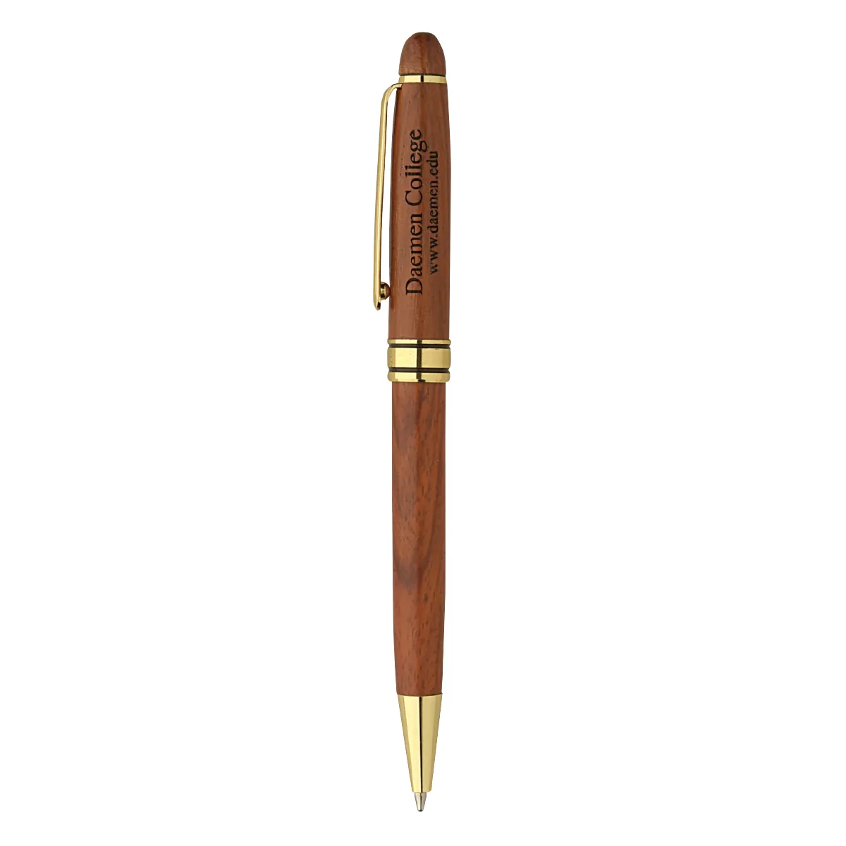 Rosewood Ballpoint Pen Gold Accents Milano - 5.4 in