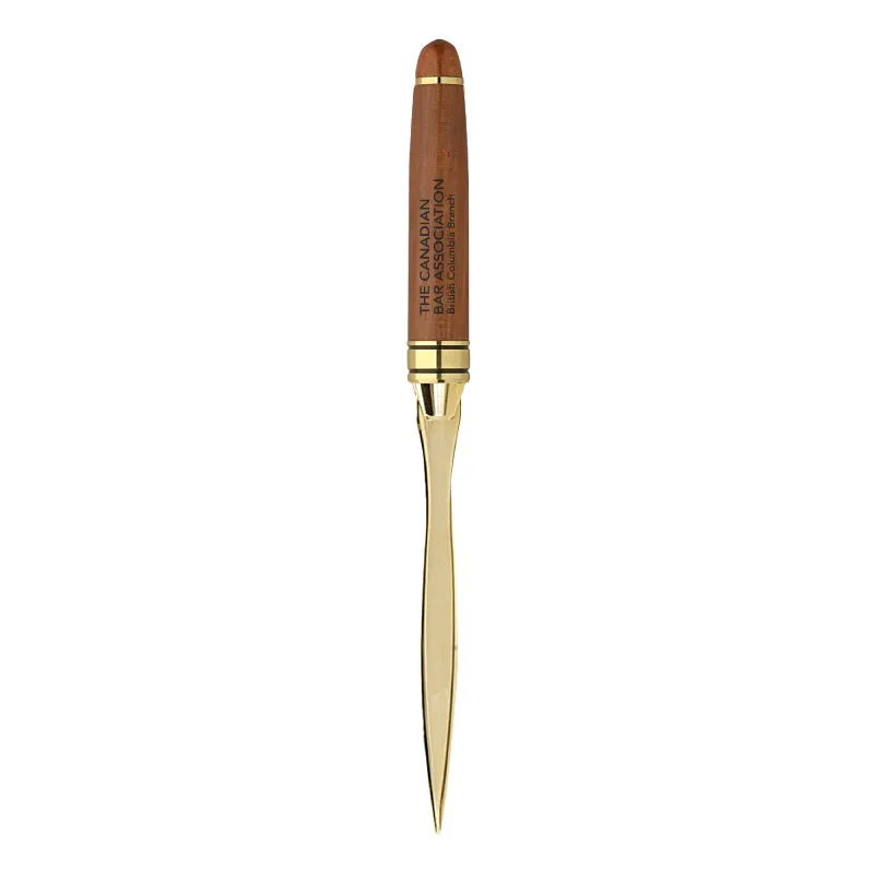 Rosewood Letter Opener Gold Accents Milano - 6.4 in