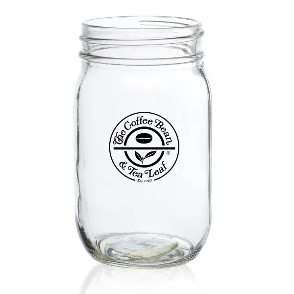 Mason Jar Drinking Glass Durable Dishwasher Safe - 16 oz - product view 2