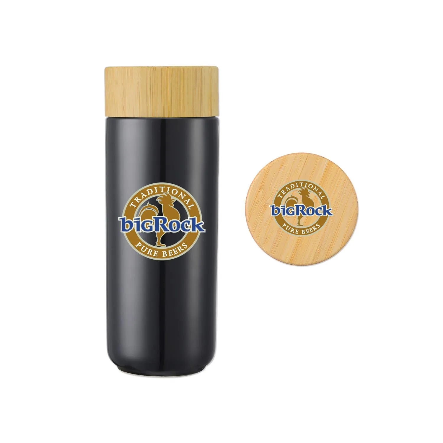 Ceramic Mug Double Wall with Bamboo Lid Eco - 10 oz - product view 3