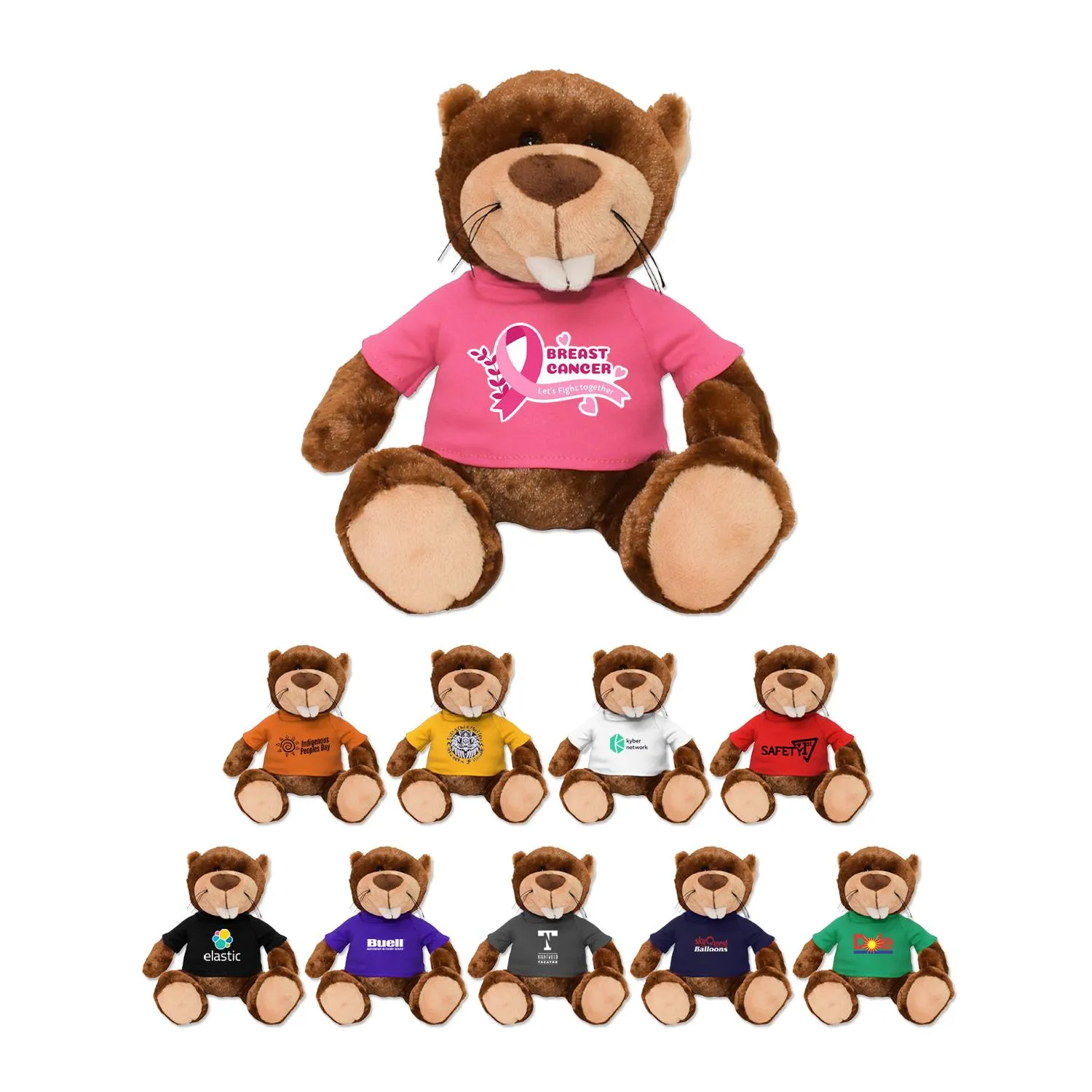 Plush Beaver Bucky Brown Fur Felt Teeth Polyester - 11 in