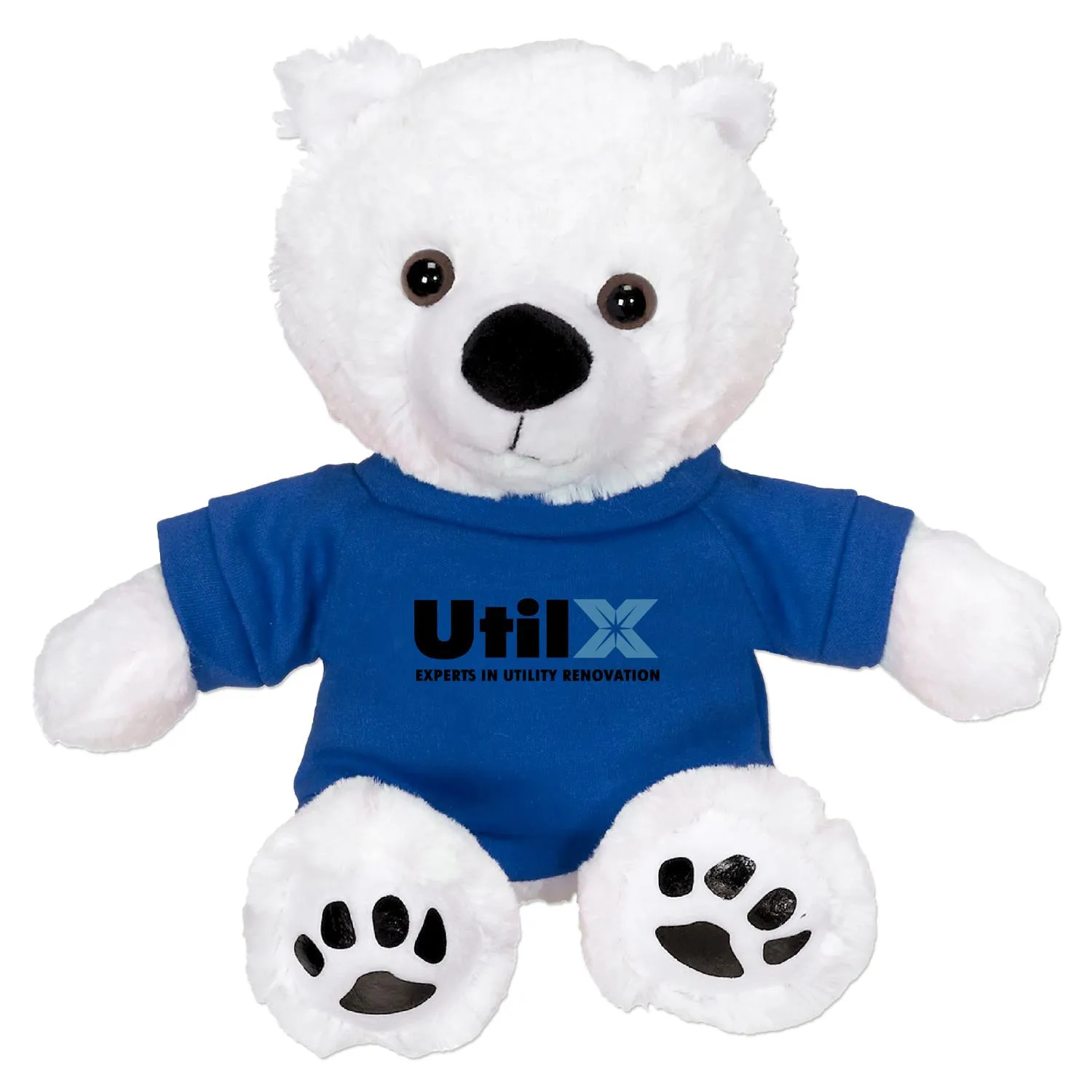 Plush Bear Justin Polar White Black Nose Polyester - 11 in - product view 3