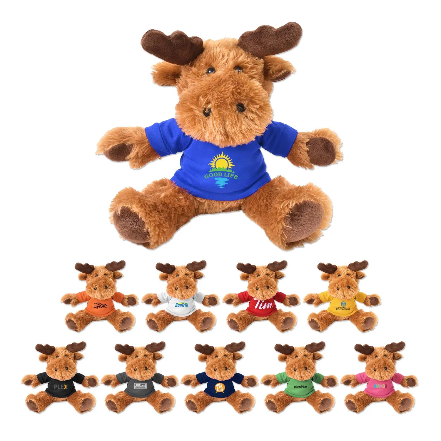 Plush Moose Morris Brown Antlers Soft Polyester - 11 in