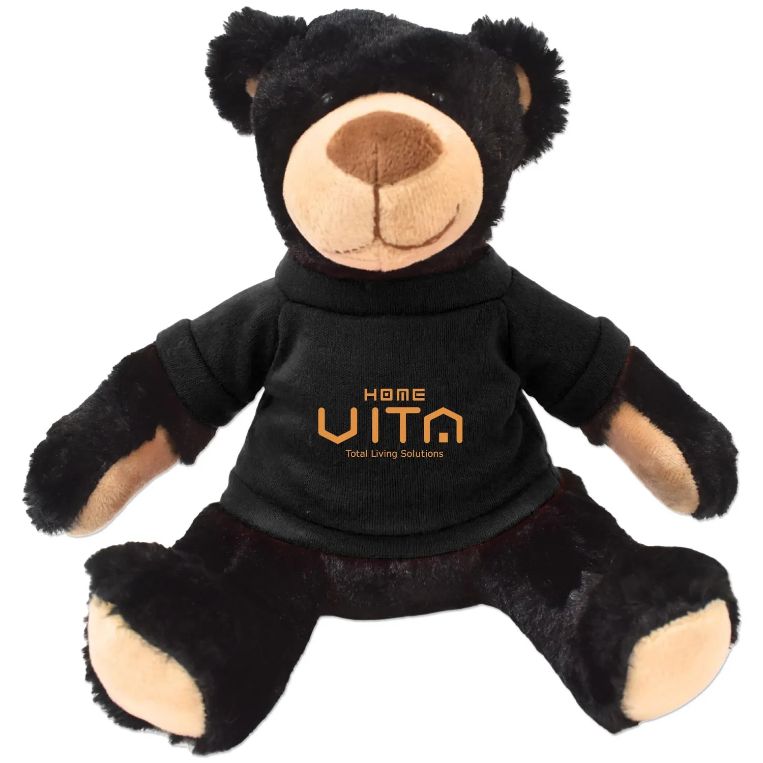 Plush Bear Rufus Black Huggable Soft Polyester - 11 in - product view 2