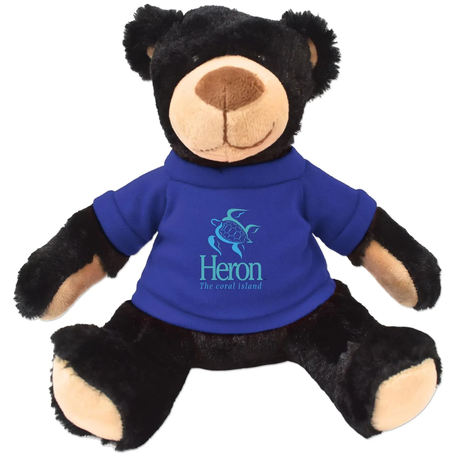 Plush Bear Rufus Black Huggable Soft Polyester - 11 in - product view 3