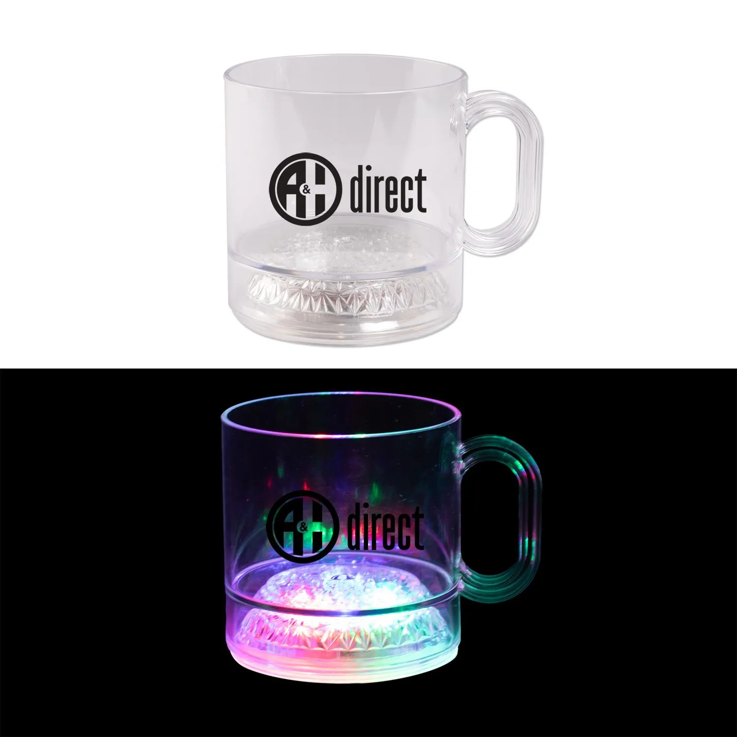 12 Oz 3 Light Plastic Coffee Mug with Handle - promotional product with custom logo