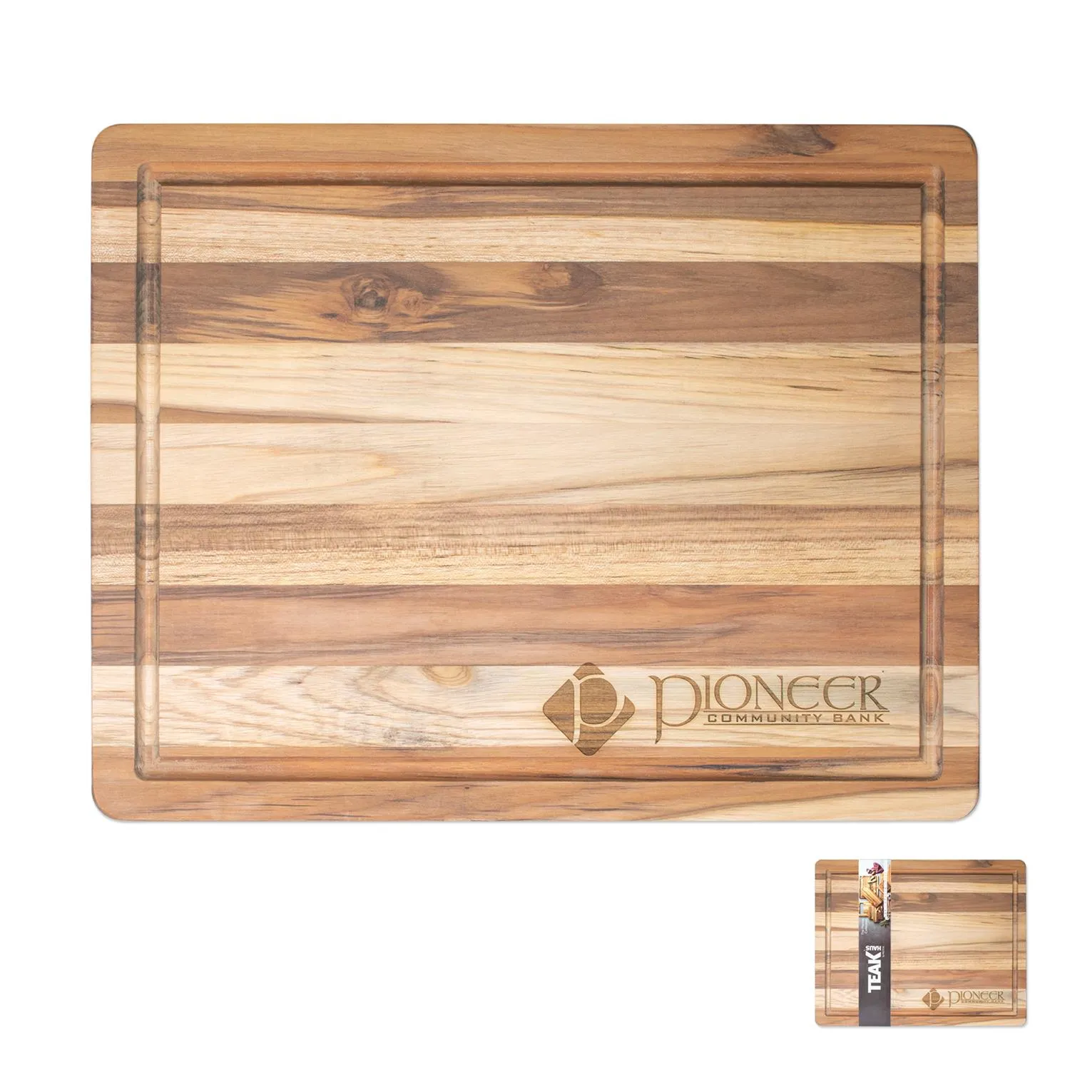 Teak Wood Cutting Board with Juice Groove - 18 x 14 in