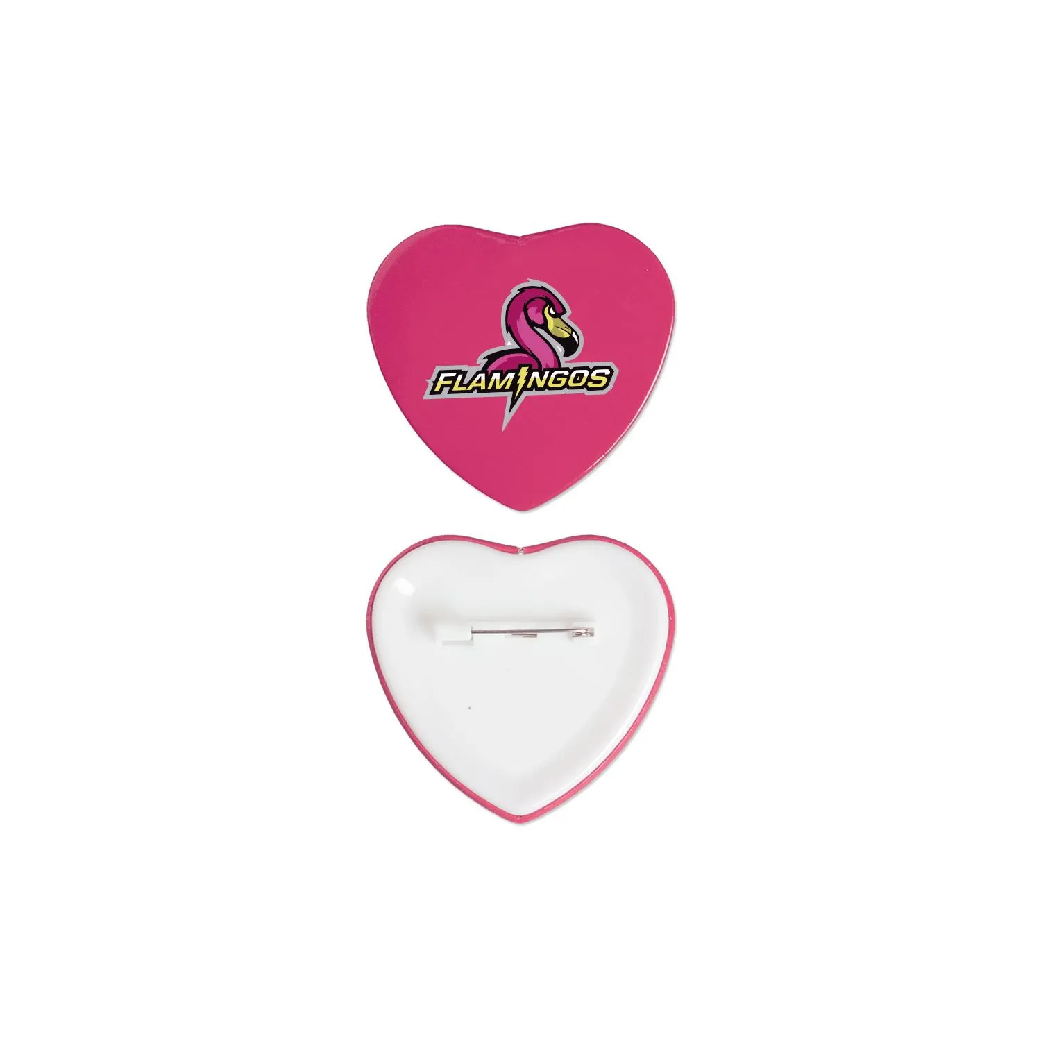Heart Button Pin Safety Attachment Wearable - 2 in - product view 3