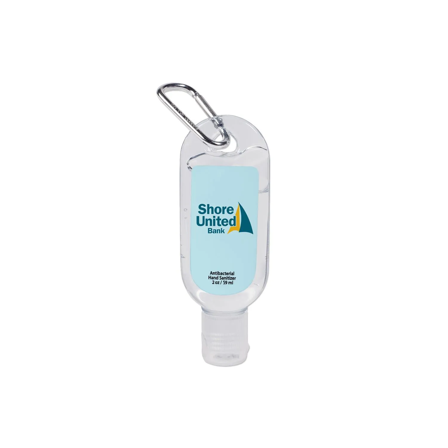 2 Oz. Hand Sanitizer with Carabiner - promotional product with custom logo