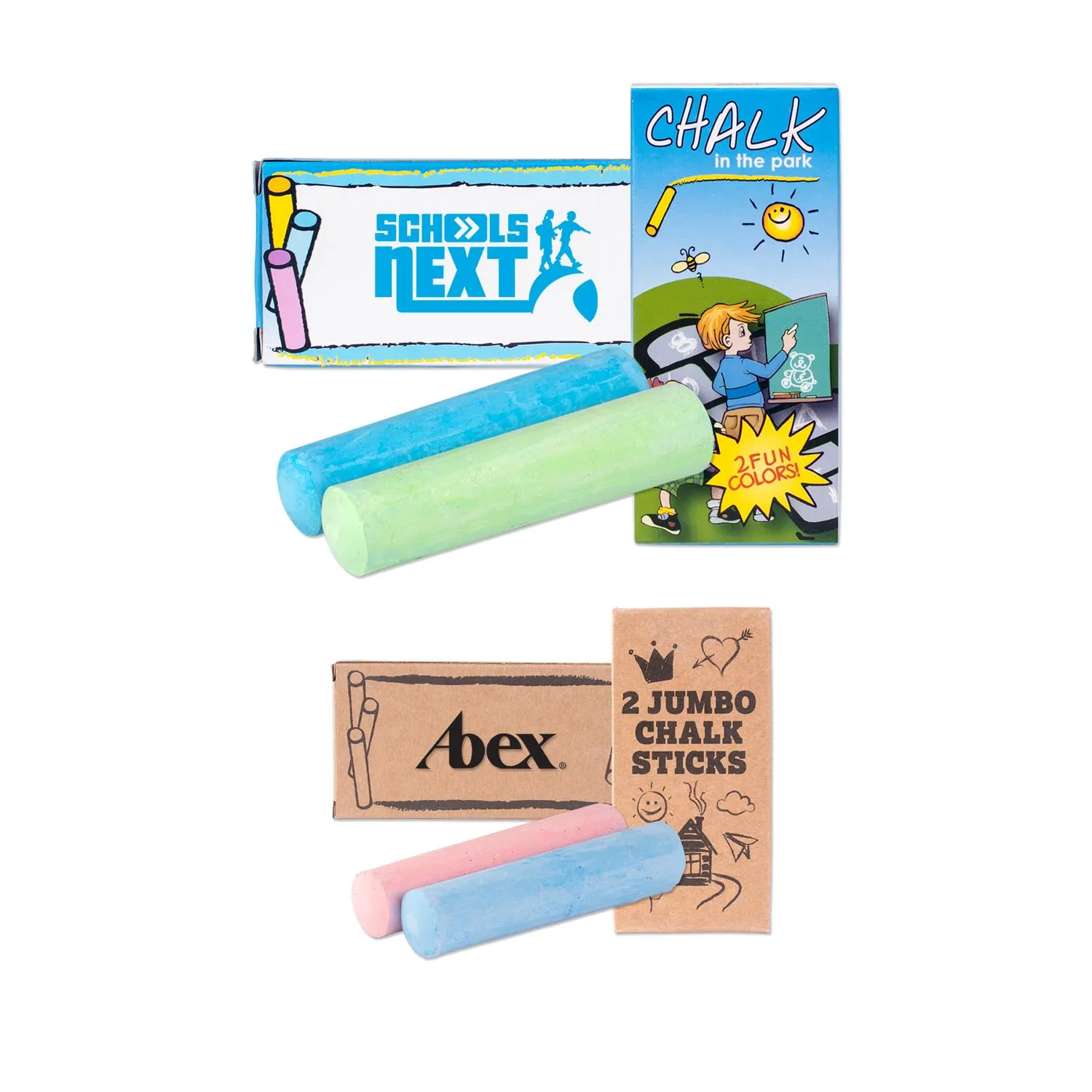 Sidewalk Chalk Jumbo Size Outdoor Promotions (2 Pack)