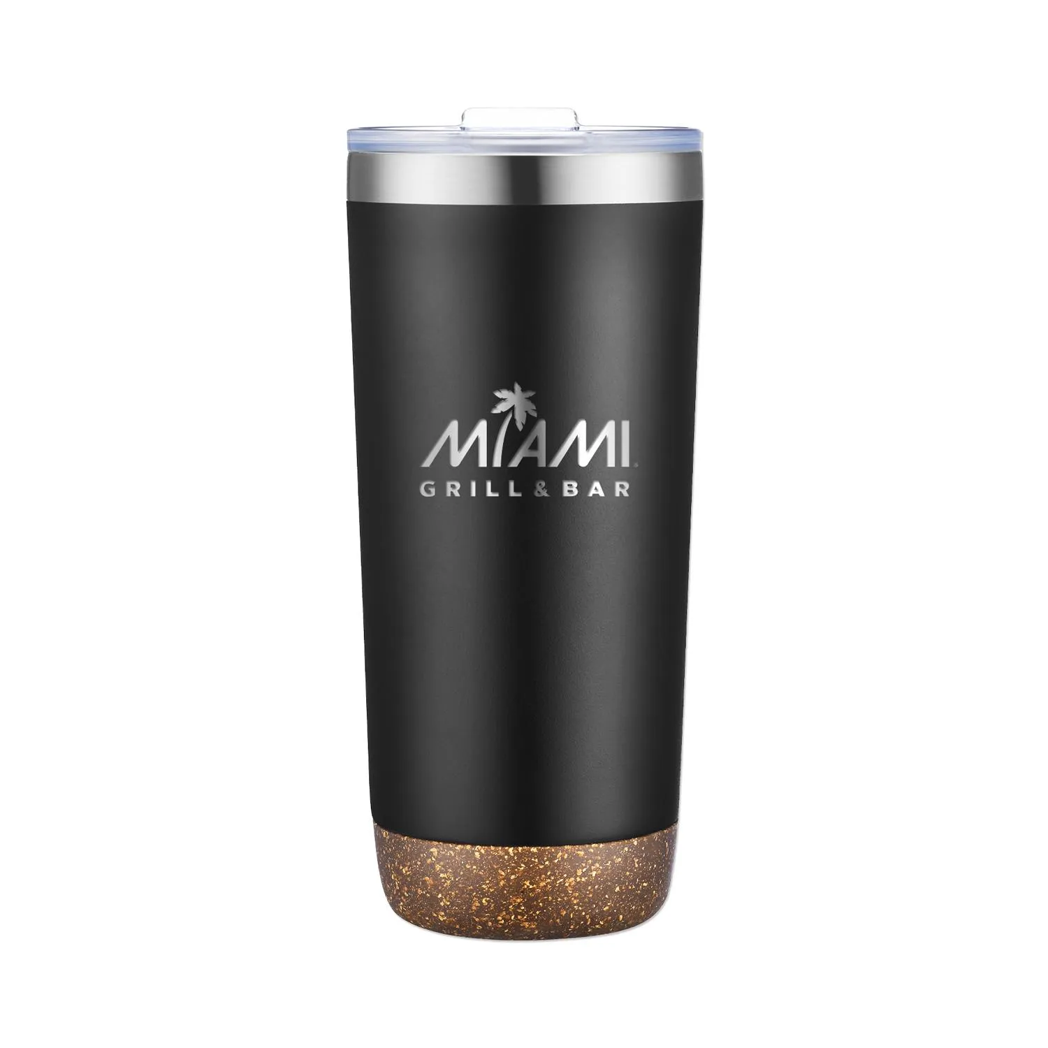 Vacuum Tumbler Cork Bottom Slide Lid Steel - 22 oz - product view 4