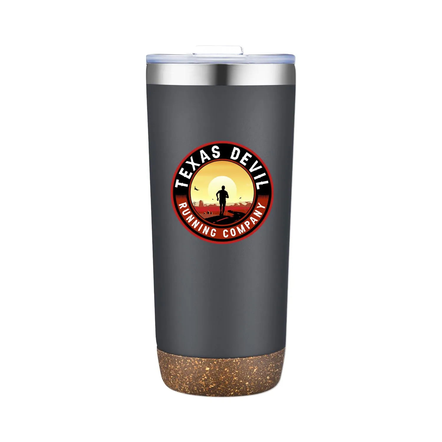 Vacuum Tumbler Cork Bottom Slide Lid Steel - 22 oz - product view 5