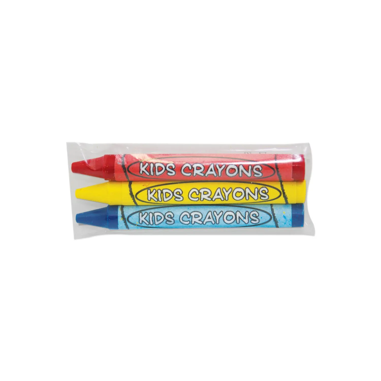 Crayon Pack 3-Count Blue Yellow Red Cello Wrapped