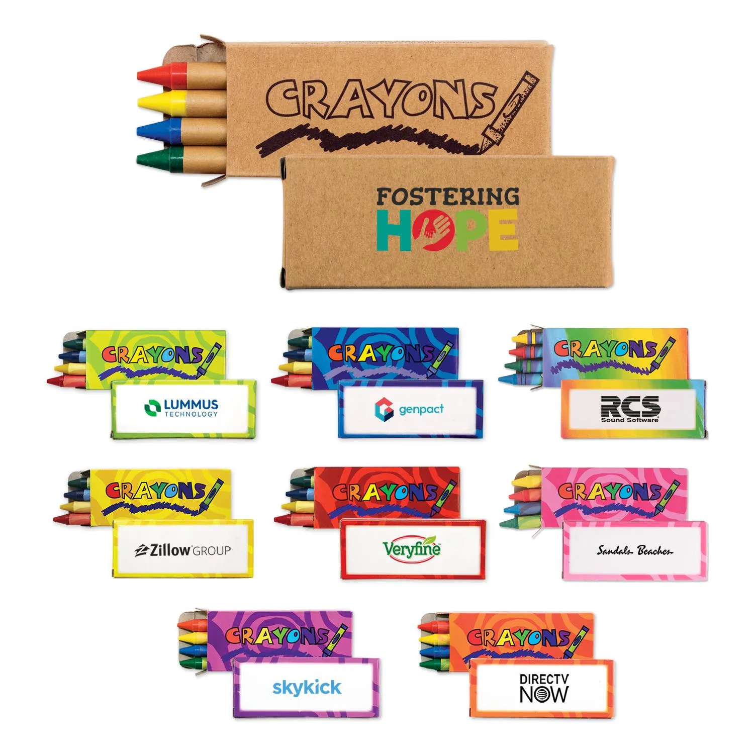Crayon Pack Standard Wax Colors Custom - 4 Pack