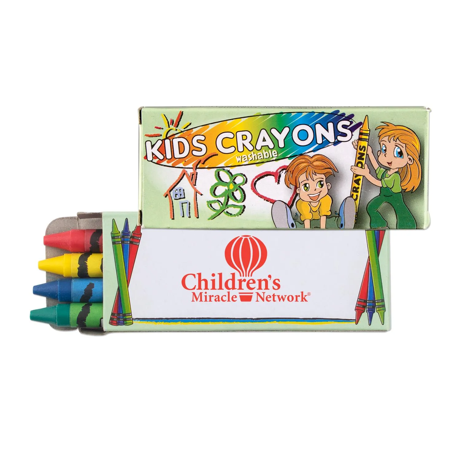 4 Pack Washable Crayons - promotional product with custom logo