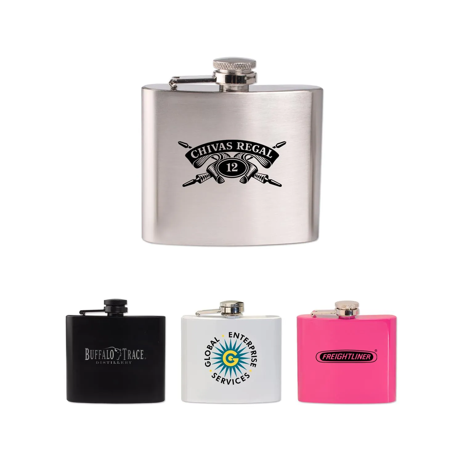 Hip Flask Stainless Steel Hinged Screw Top - 5 oz