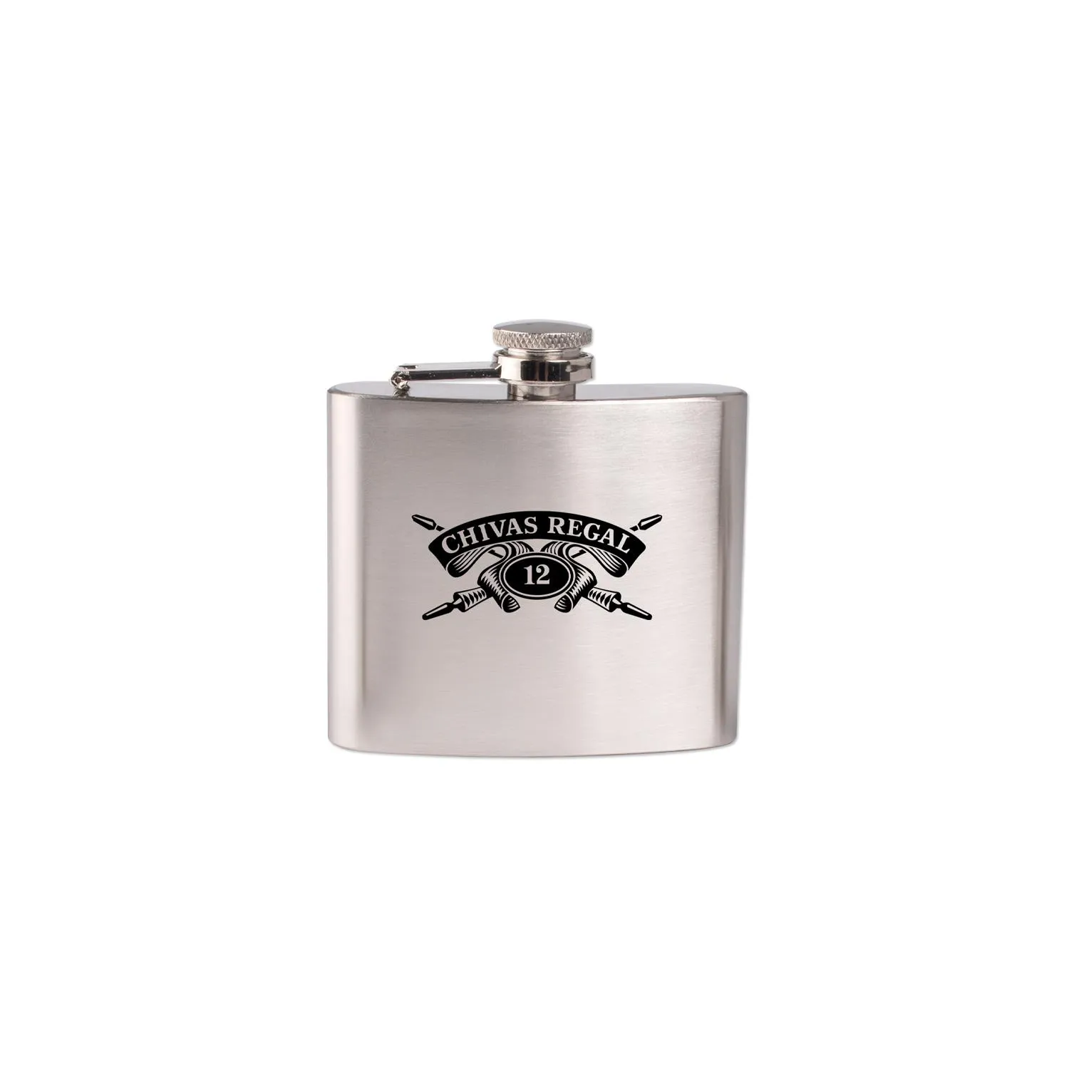 Hip Flask Stainless Steel Hinged Screw Top - 5 oz - product view 4